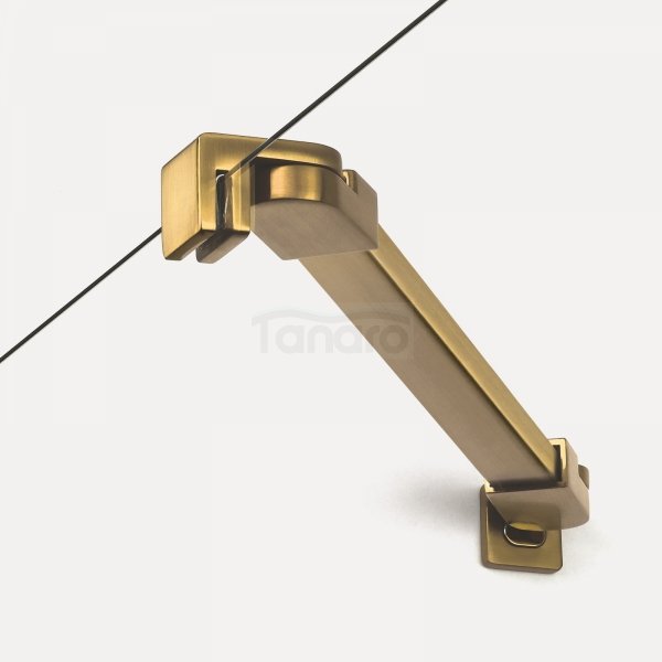 NEW TRENDY Drzwi wnękowe NEW SOLEO GOLD BRUSHED 1D U 90x195 szkło czyste 6mm Active Shield 2.0 - z elementem stałym  - wsp. Równoległy D-0771A-WK