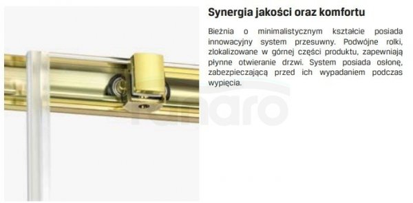 NEW TRENDY Drzwi prysznicowe wnękowe PRIME LIGHT GOLD 140x200 D-0428D-0429A