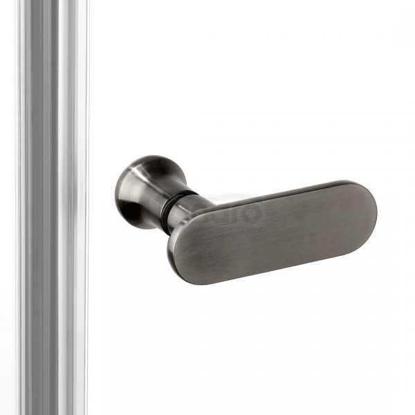 NEW TRENDY Kabina prysznicowa NEW SOLEO GUNMETAL BRUSHED 2D prostokątna U 90x100x195 szkło czyste 6mm Active Shield - wahadłowe K-2181