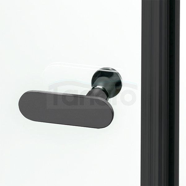 NEW TRENDY Kabina prysznicowa NEW SOLEO BLACK prostokątna pojedyncze drzwi uchylne 90x90x195  D-0231A/D-0115B
