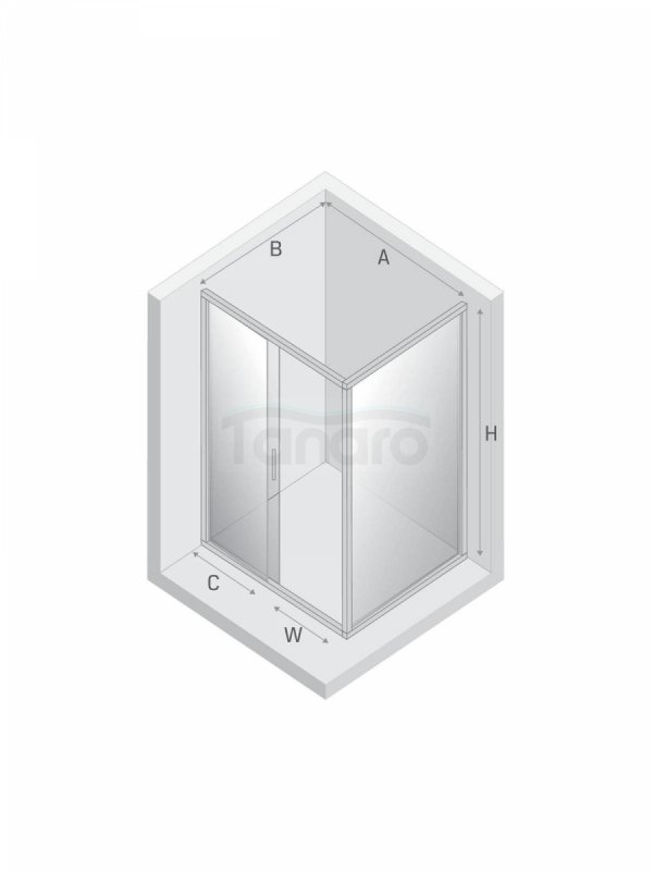 NEW TRENDY Kabina prysznicowa NEW VARIA 1D prostokątna U 100x80x200 szkło czyste 6mm Active Shield K-5131