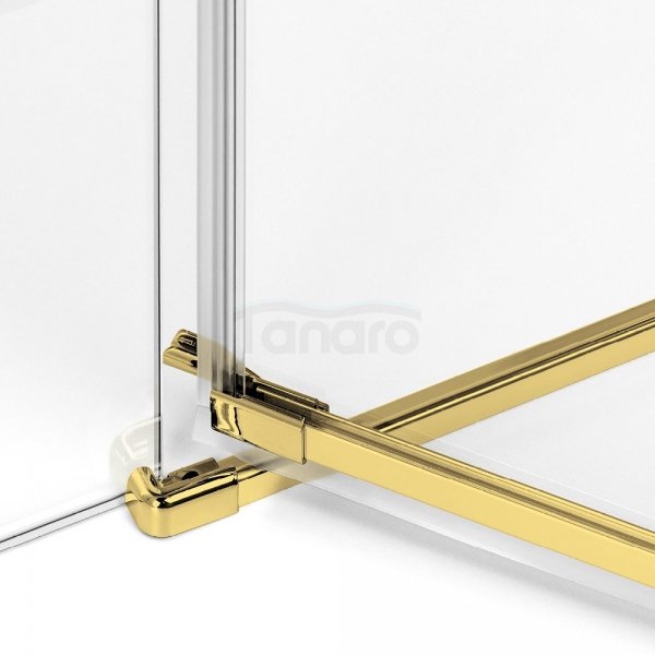 NEW TRENDY Kabina prysznicowa przyścienna PRIME LIGHT GOLD 100x80x200 K-1101/K-1129