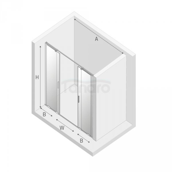 NEW TRENDY Drzwi prysznicowe przesuwne 170x200 SMART BLACK EXK-4122