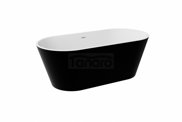 BESCO Wanna wolnostojąca Deeva Matt B&amp;W 170x80 + maskownica odpływu gun metal #WWA-170DMBM