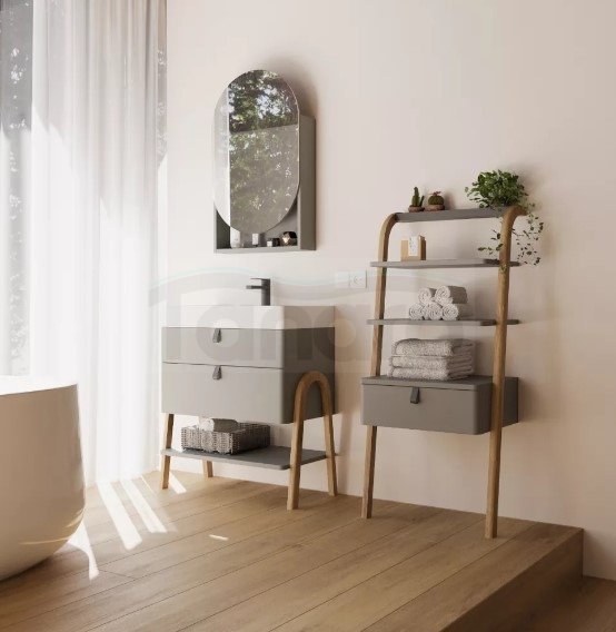 KROFAM - Szafka lustrzana MOSS 50cm, szaro zielony  MO 5090-65Z-W P/L