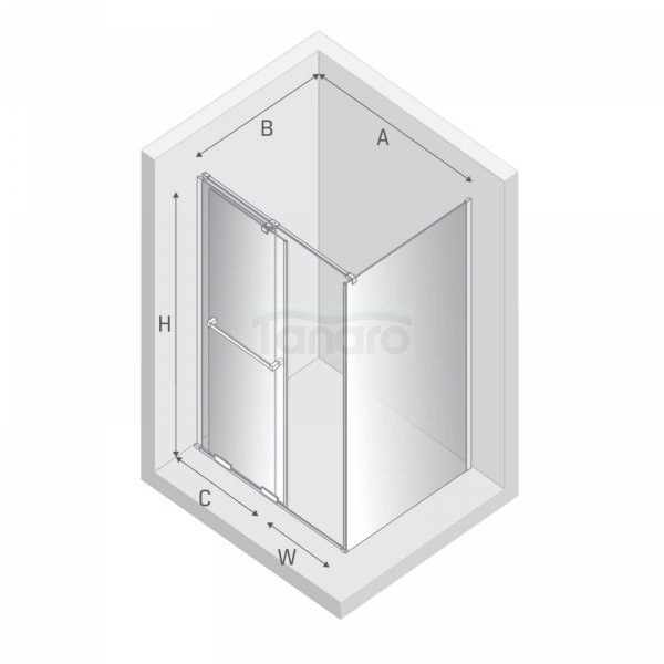 NEW TRENDY Kabina prysznicowa SMART GOLD BRUSHED 1D prostokątna U 110x80x200 szkło czyste 8mm Active Shield 2.0 - UCHWYT RELING EXK-7565