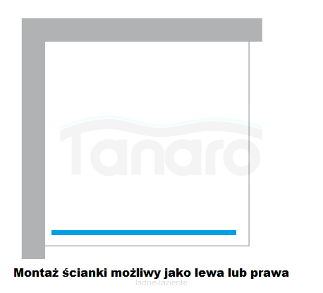 NEW TRENDY Kabina Walk In AVEXA GOLD BRUSHED 130CM z wieszakiem złota szczotkowana EXK-3148