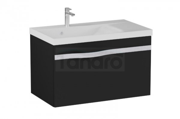 KROFAM - Szafka podumywalkę VOG 69 cm czarny mat + Uchwyt stal szczotkowana (DSM - do samodzielnego montażu)  VO6971-45DI-W