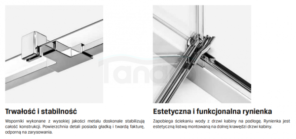 NEW TRENDY Kabina prysznicowa pięciokątna asymetryczna AVEXA 100x80x200 EXK-3893/EXK-3894