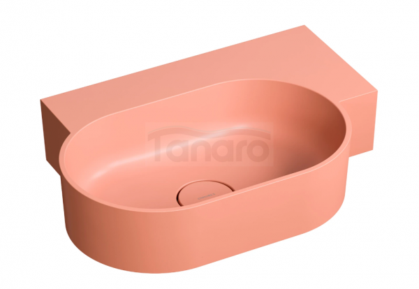 OMNIRES umywalka nablatowa/wisząca OVO M+ prawa, 55 x 38 cm coral mat OVO555UWPCO