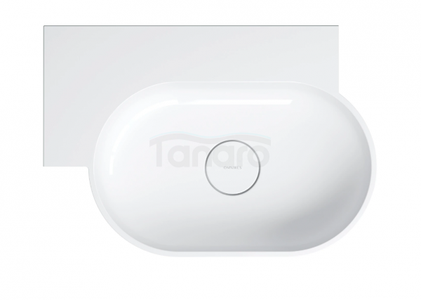 OMNIRES umywalka nablatowa/wisząca OVO M+ lewa, 55 x 38 cm biały połysk OVO555UWLBP