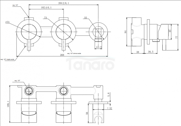 KOHLMAN Bateria wannowo-prysznicowa czarny mat AXEL QW260AB