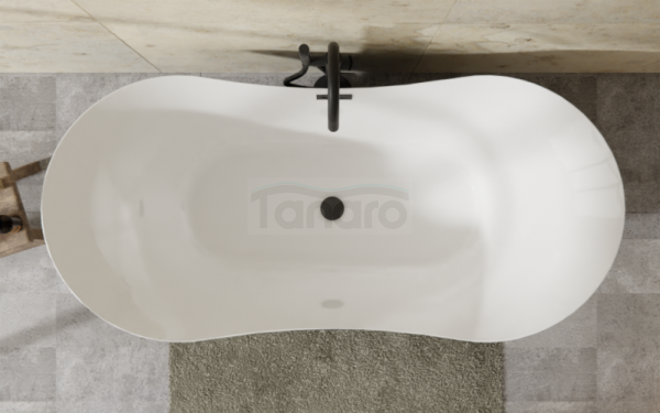 BESCO Wanna wolnostojąca Amber B&amp;W Matt 170x80 + maskownica syfonu z przelewem biała #WAS-170ABMB