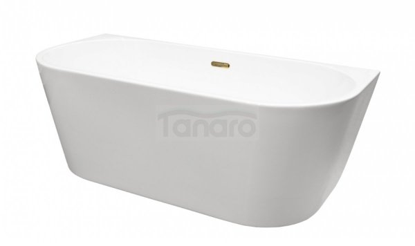 BESCO Wanna wolnostojąca Vica New 150x80 + klik-klak grafitowy z przelewem slim #WAS-150VNGR