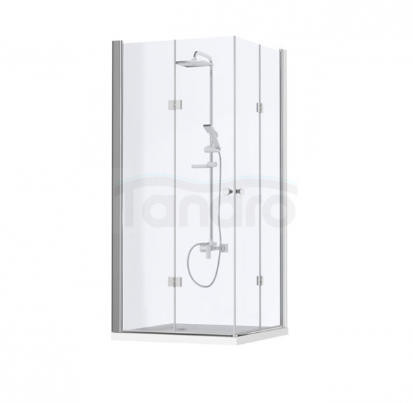 REA - Kabina prysznicowa MODUŁ FOLD N2 prostokątna podwójne drzwi składane 80x120