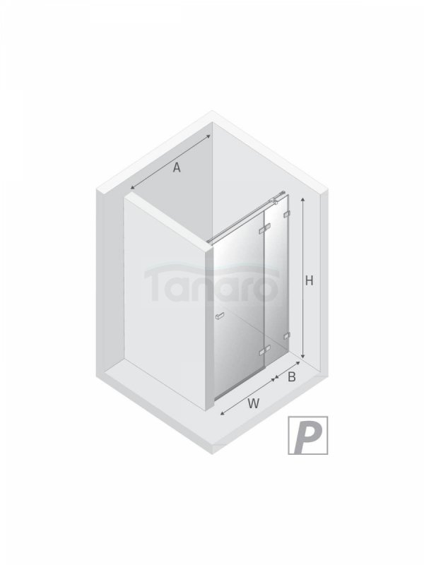NEW TRENDY Drzwi wnękowe AVEXA NICKEL BRUSHED 1D P 90x200 szkło czyste 6mm Active Shield 2.0 EXK-8460