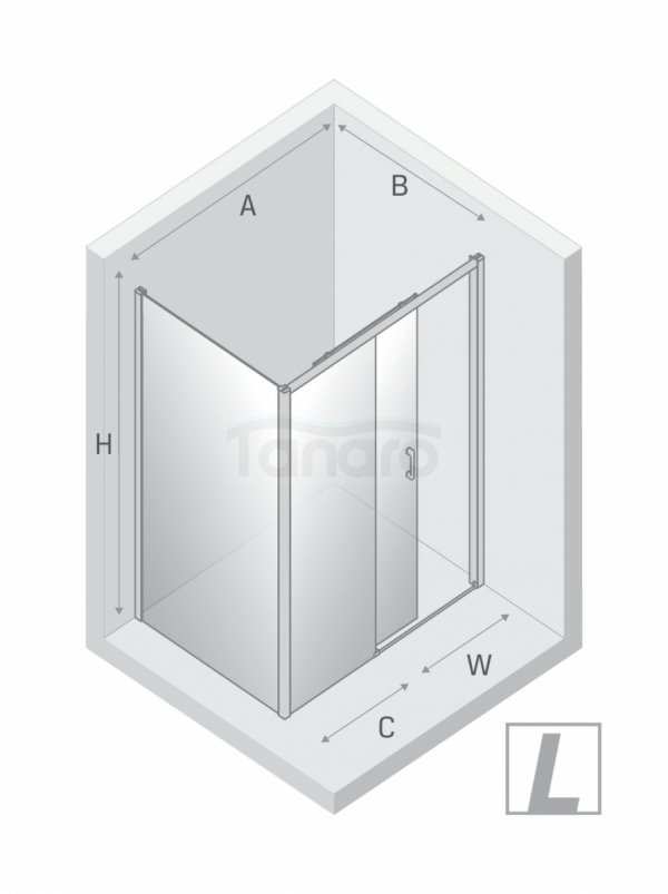 NEW TRENDY Kabina prysznicowa PRIME GUNMETAL BRUSHED 1D prostokątna L 110x100x200 szkło czyste 6mm Active Shield 2.0 K-4803