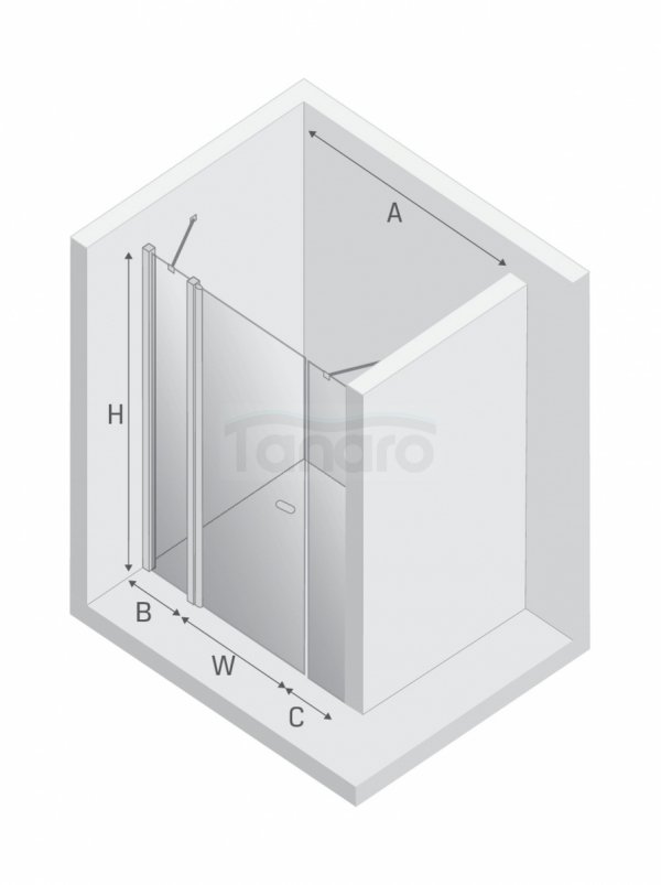 NEW TRENDY Drzwi wnękowe NEW SOLEO LIGHT GOLD PLUS 1D U 120x195 czyste 6mm Active Shield 2.0 D-0958A