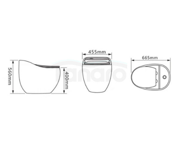 LAVITA Kompakt WC SILIA RIM Black/Gold Line