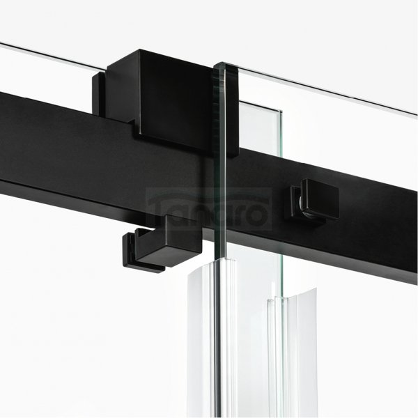 NEW TRENDY Kabina prysznicowa SOFTI BLACK X 1D kwadratowa L 100x100x200 szkło czyste 8mm Active Shield 2.0 EXK-5379