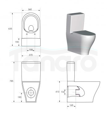 CERSANIT - Zestaw 633 - WC Kompakt bezkołnierzowy ZEN by Cersanit CleonOn z deską SLIM duroplastową, wolnoopadającą z funkcją łatwego wypinania K100-395