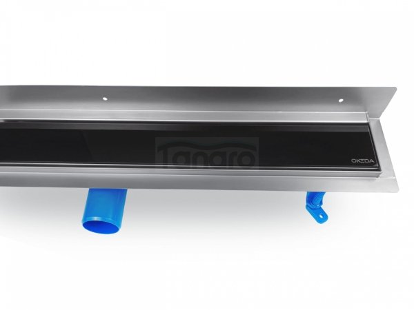 OKEDA Przyścienny odpływ liniowy OKEDA® PRIME LINE™ - BLACK GLASS - CZARNE SZKŁO 50cm 21500.06