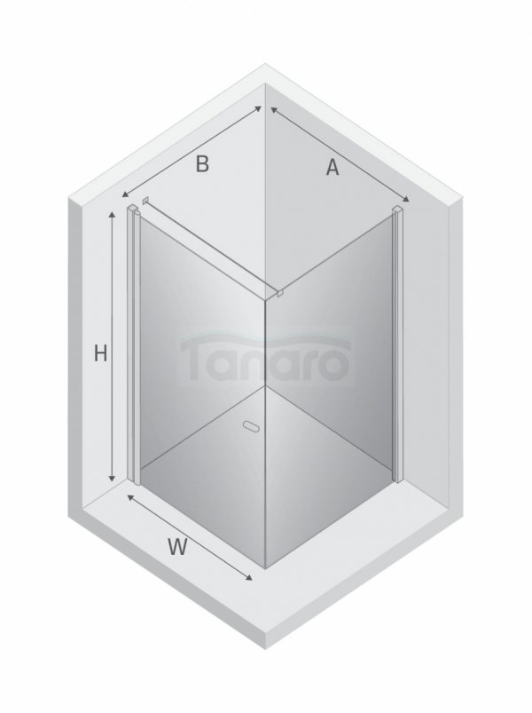 NEW TRENDY Kabina prysznicowa NEW SOLEO GOLD BRUSHED 1D prostokątna U 70x80x195 szkło czyste 6mm Active Shield 2.0 - wsp. równoległy K-4171-WP