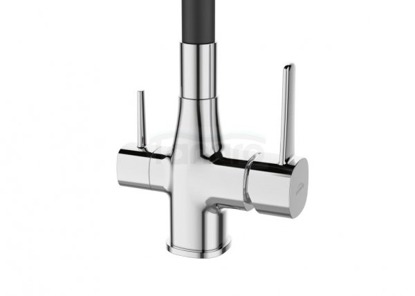 INVENA Bateria zlewozmywakowa z filtrem Glamour chrom/czarny BZ-02-F08-V