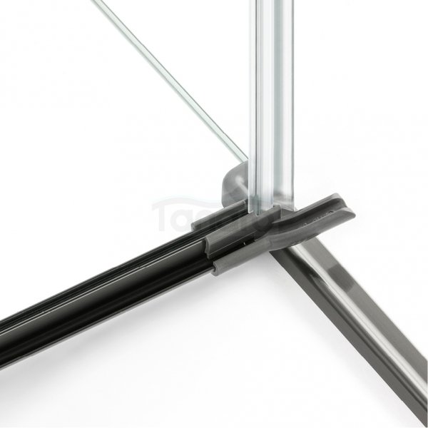 NEW TRENDY Kabina prysznicowa AVEXA GUNMETAL BRUSHED 1D pięciokątna asymetryczna L 100x80x200 szkło czyste 6mm Active Shield 2.0 - drzwi lewe EXK-3837