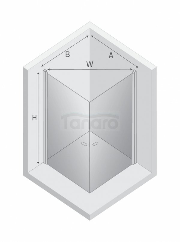 NEW TRENDY Kabina prysznicowa NEW SOLEO GUNMETAL BRUSHED 2D prostokątna U 80x100x195 szkło czyste 6mm Active Shield - wahadłowe K-2179
