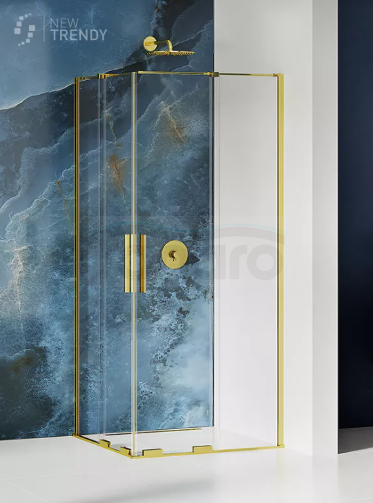 NEW TRENDY Kabina prysznicowa przesuwna SMART LIGHT GOLD 90x110x200 EXK-4270