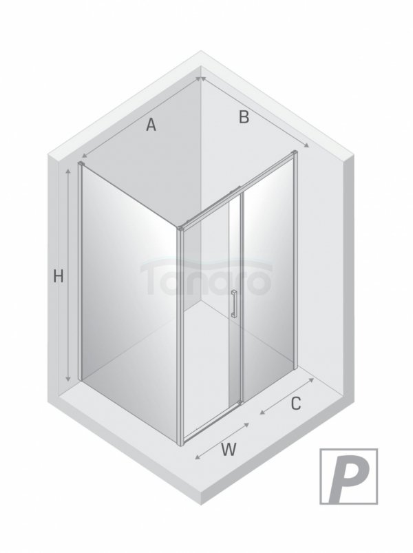 NEW TRENDY Kabina prysznicowa PRIME GUNMETAL BRUSHED 1D prostokątna P 120x70x200 szkło czyste 6mm Active Shield 2.0 D-0890A/D-0352B