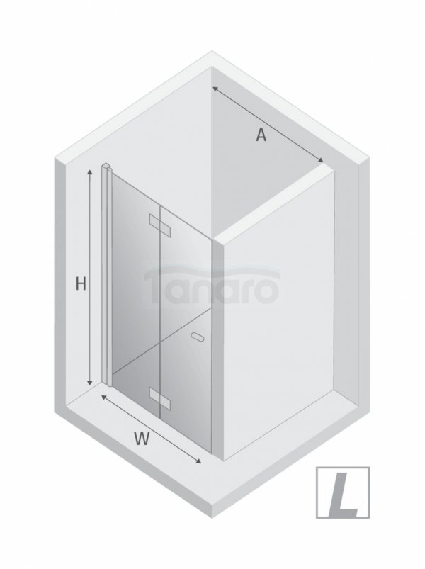 NEW TRENDY Drzwi prysznicowe wnękowe składane NEW SOLEO 100x195 cm D-0135A/D-0136
