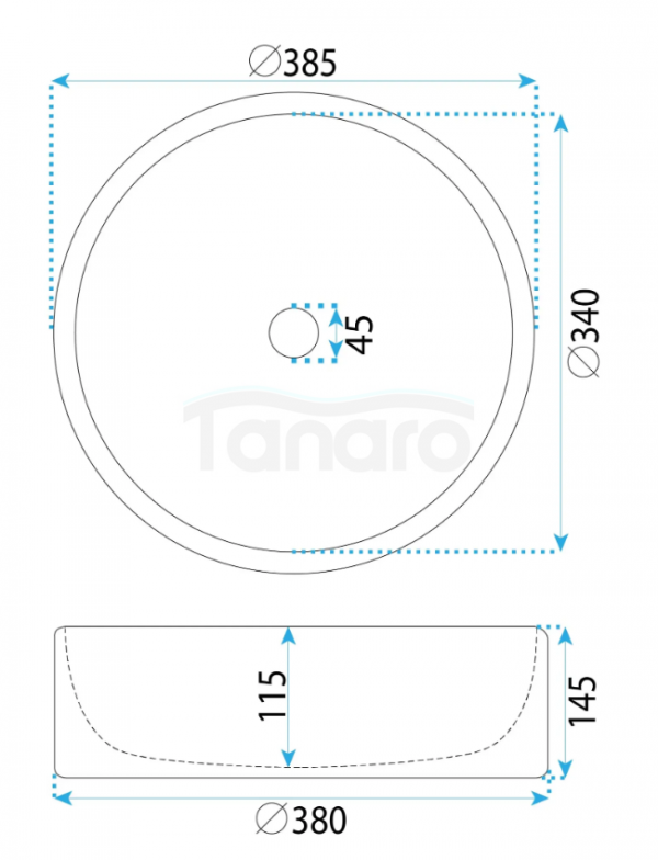 REA Umywalka nablatowa Alice