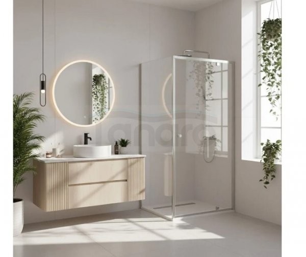 REA - Kabina Prysznicowa PRIMO SWING CHROM uchylne drzwi 100 + ścianka 90
