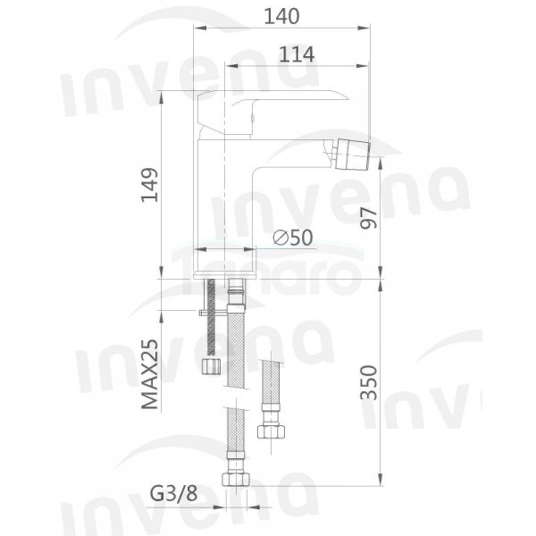 INVENA - Bateria bidetowa SIROS  BB-90-001-A