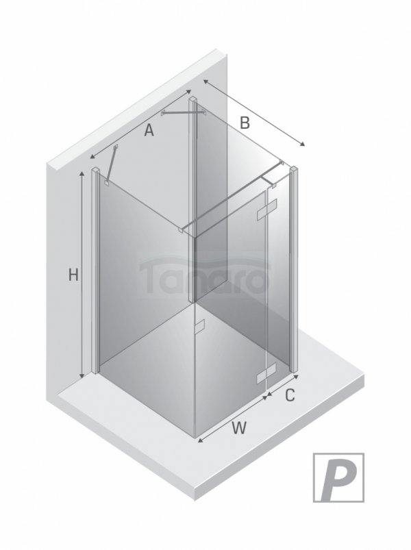 NEW TRENDY Kabina prysznicowa Reflexa, przyścienna 80x90x200 Prawa EXK-5192