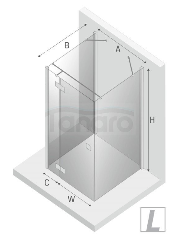 NEW TRENDY Kabina prysznicowa przyścienna drzwi uchylne REFLEXA BLACK 110x90x200 POLSKA PRODUKCJA  EXK-1383/EXK-1384