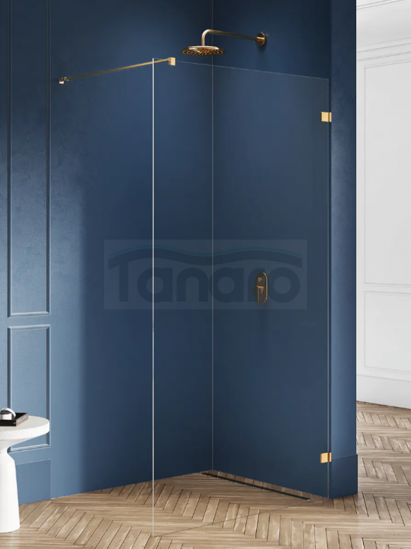 NEW TRENDY Kabina prysznicowa WALK IN AVEXA GOLD BRUSHED 70x200 złoto szczotkowane EXK-7002