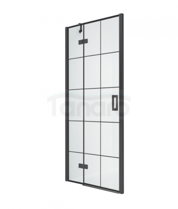 NEW TRENDY Drzwi wnękowe prysznicowe NEW RENOMA BLACK 100x195 D-0368A PL PRODUKCJA