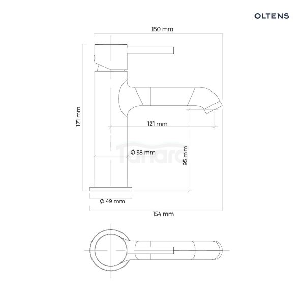 Oltens Molle Slim bateria umywalkowa stojąca miedź szczotkowana 32203610