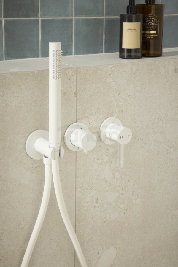 ARMATURA KRAKÓW KFA zestaw prysznicowy podtynkowy z baterią 3-otworową 2-funkcyjną MOZA WHITE 5039-511-44