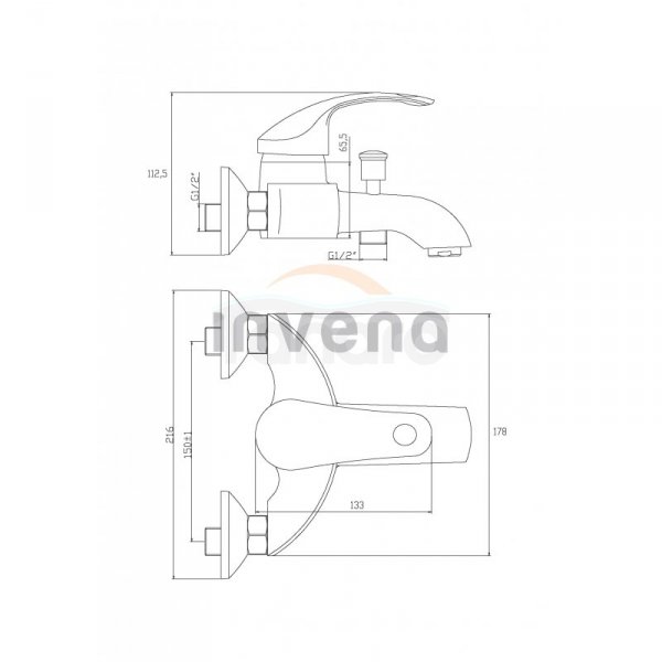INVENA - Bateria wannowa NEA  BW-83-001-W