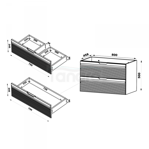 MEGSTYL VESPER-01 Szafka pod umywalkę 80cm czarny mat VESPER-0000-0005990