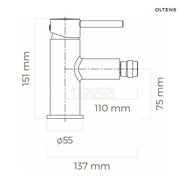 Oltens Molle bateria bidetowa stojąca grafit 31300400