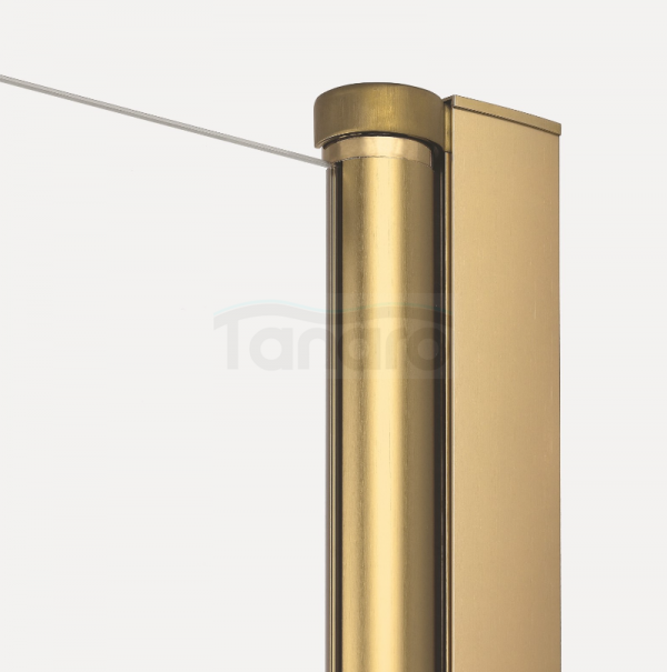 NEW TRENDY Kabina prysznicowa New Soleo Gold Brushed, pięciokątna, asymetryczna, drzwi pojedyncze 100x80x195 K-3583