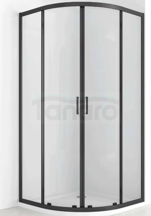 AQUAFORM Kabina prysznicowa AZUL półokrągła 80x80x185 szkło mrożone 5mm profil czarny mat AQ.100-501104