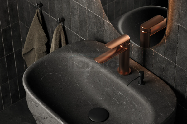 VEDO Bateria umywalkowa miedź szczotkowana VBA5001/C/SM - z korkiem typu klik-klak