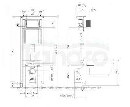 CERSANIT - Zestaw C696 stelaż podtynkowy mechaniczny SYSTEM 40 MECH + miska zawieszana bezkołnierzowa LUNA CleanOn + deska duroplastowa SLIM wolnoopadająca z funkcją łatwego wypinania + przycisk chrom błyszczący  S4028-001