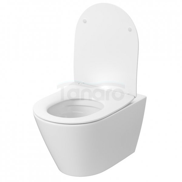 CERSANIT SET C821: MISKA ZAWIESZANA CITY PRO OVAL CERSANIT VORTEX Z DESKĄ DUROPLASTOWĄ MOONWAY SPOT SLIM PODŚWIETLANĄ LED S4004-137